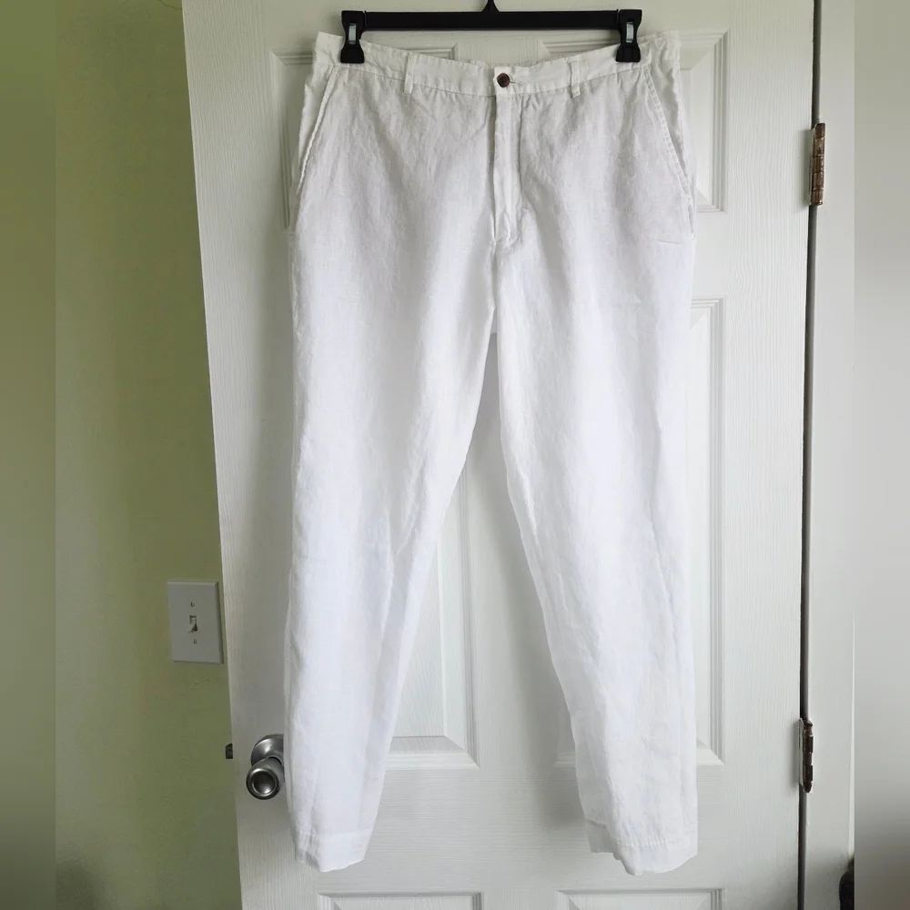 ZARA Man White Linen Pants Size XL